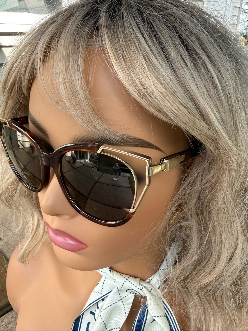 MCM Brown Tortoiseshell Sunglasses with Gold Trim